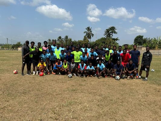 Football training at a sports project in Ghana by The Power of Sports