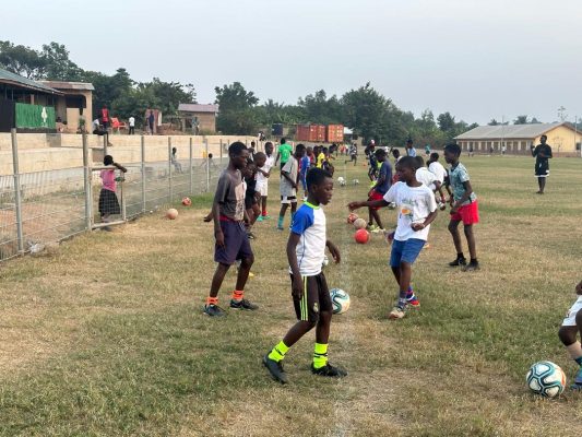 Football training at a sports project in Ghana by The Power of Sports